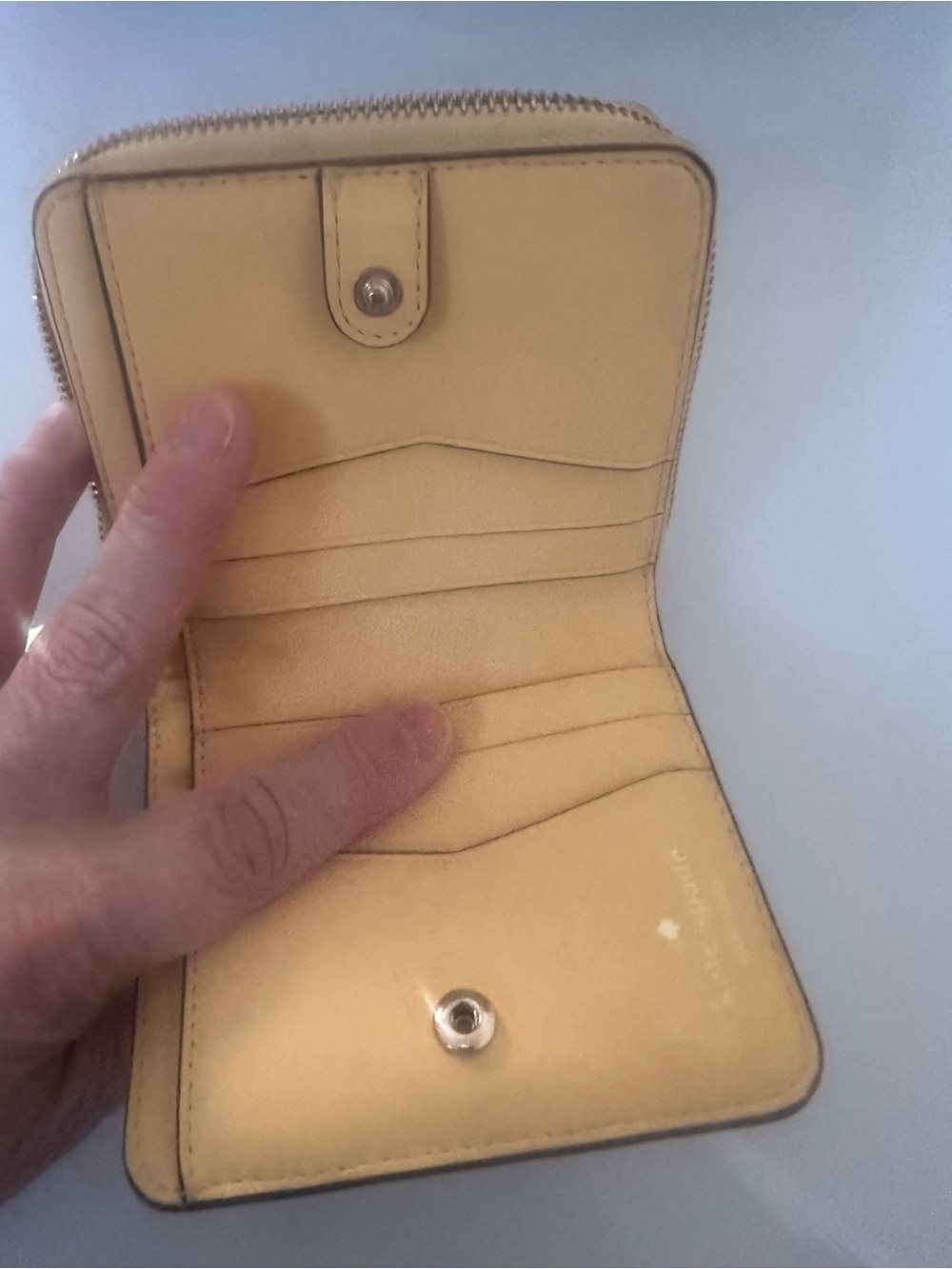 kate spade Yellow Saffiano ID Card Holder Wallet - Picture 9 of 10